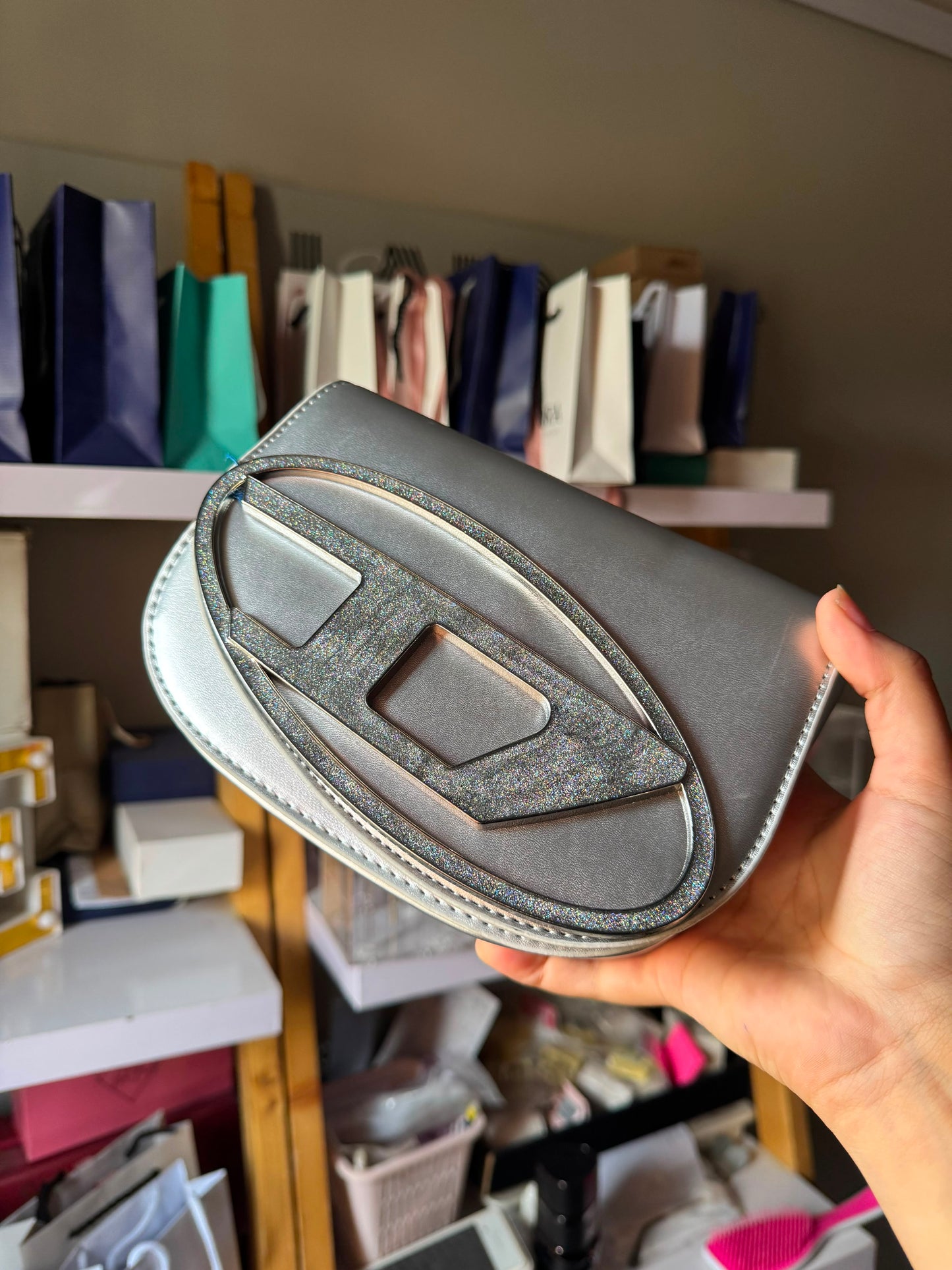Diesel Shoulder Bag With Embossed Logo (with box)