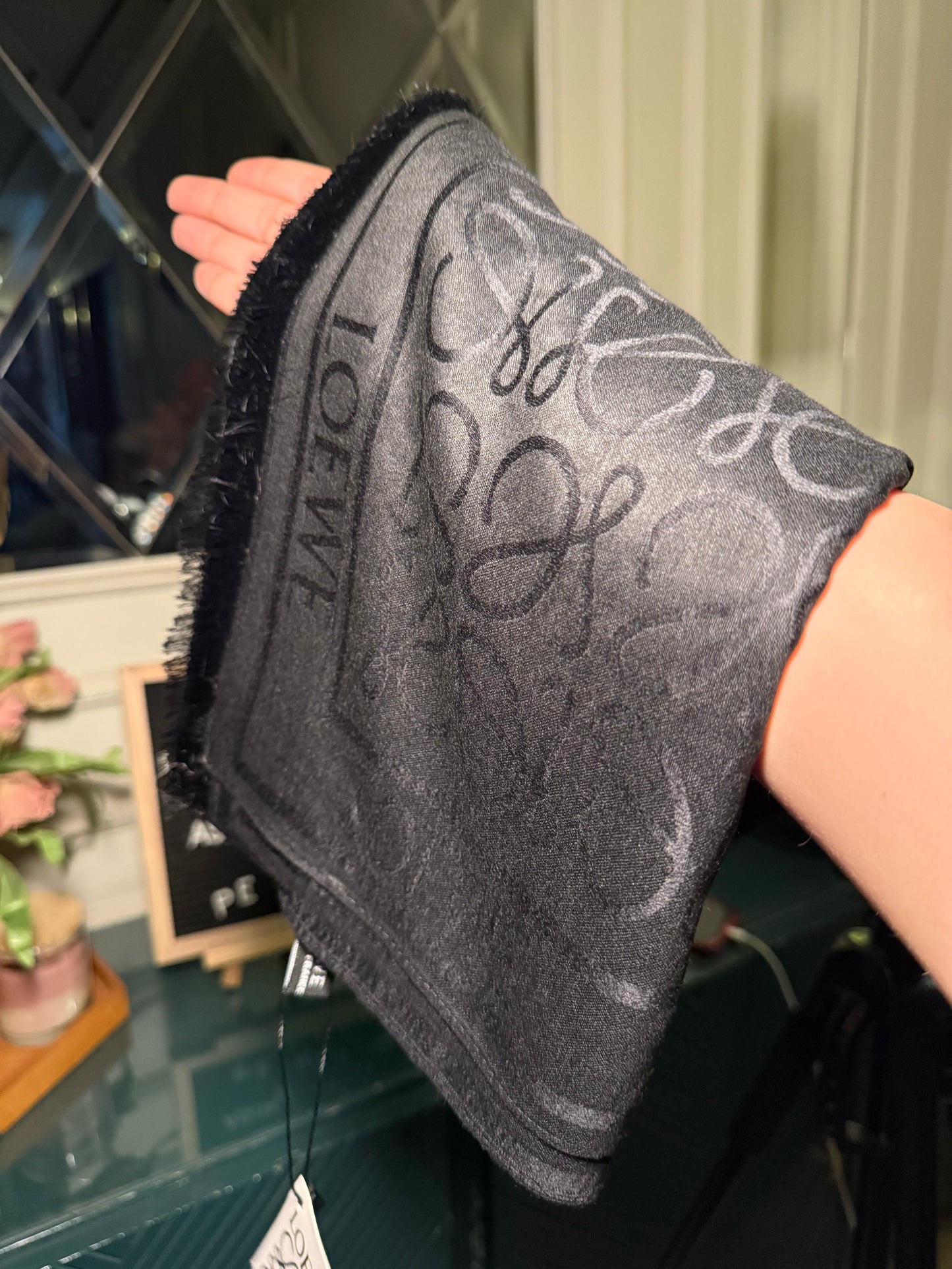 LOEWE Black scarf/ stole (IMMEDIATE DELIVERY AVAILABLE)