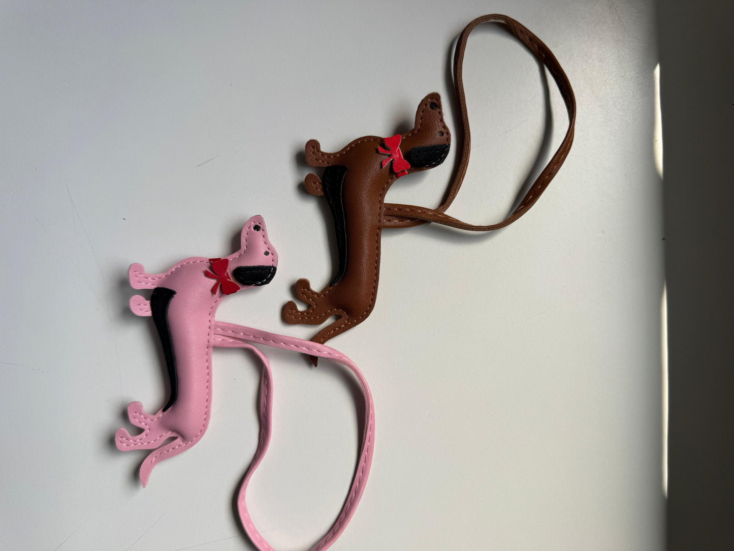 Sausage Dog Leather Bag Charm
