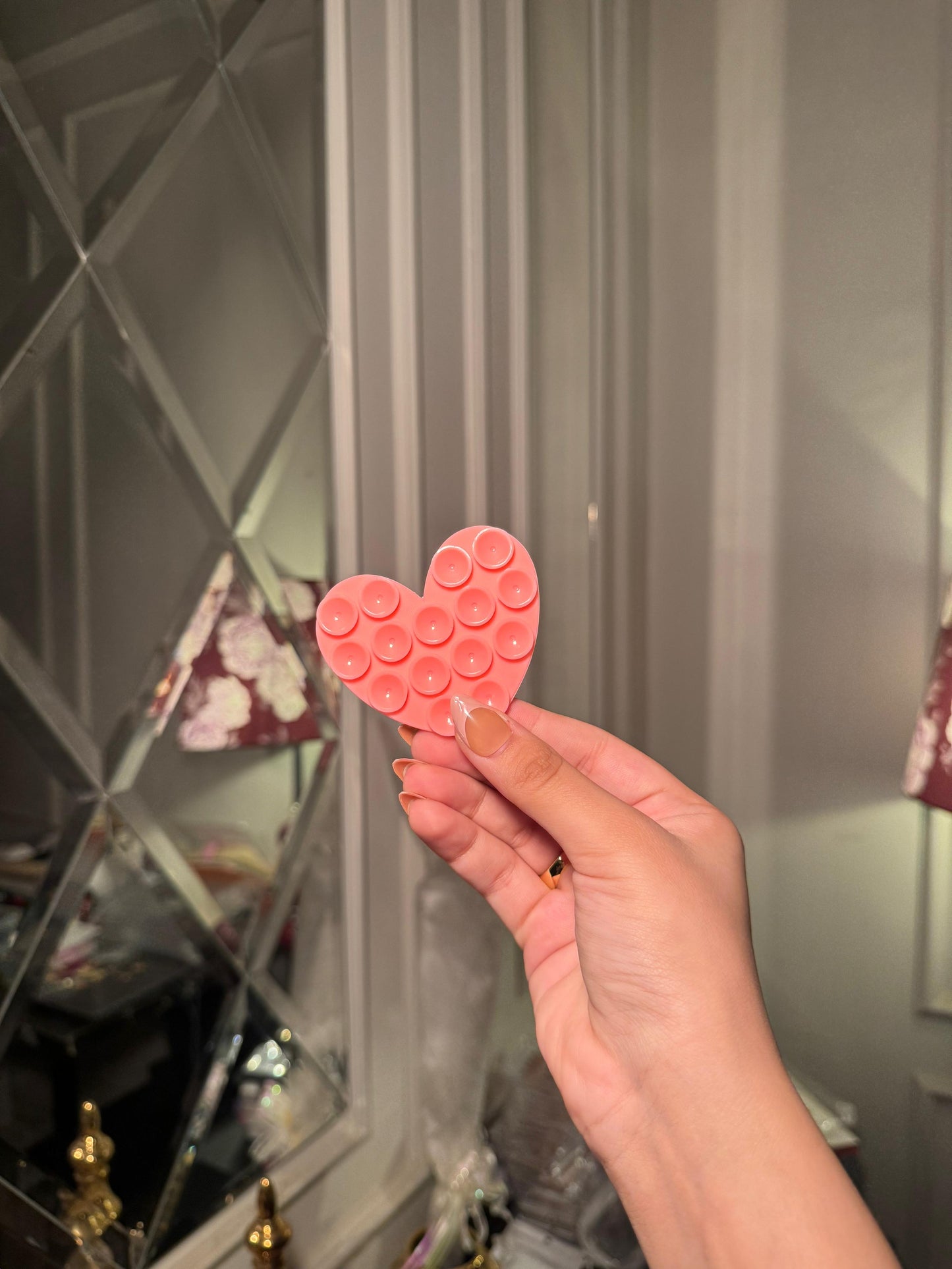 Pink Single side heart grippy