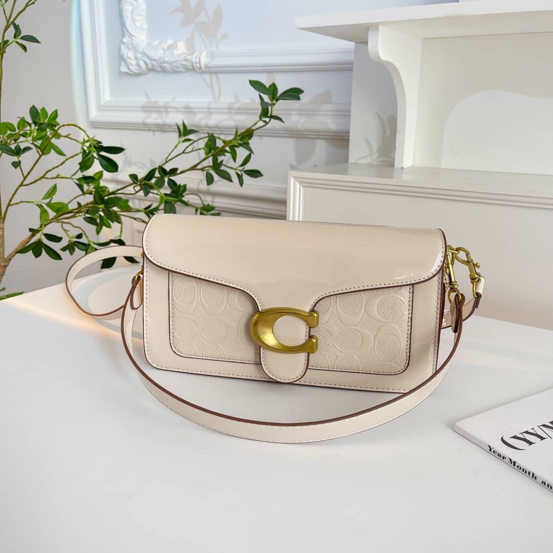 Cream Coach shiny Shoulder (In Stock)