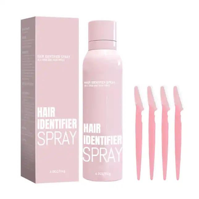 Hair identifier spray with 4 facial razor