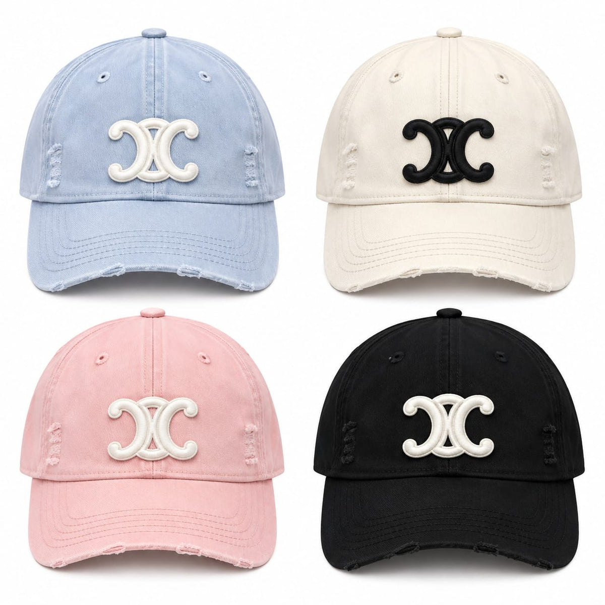 Celine Triomphe Distressed Baseball Cap