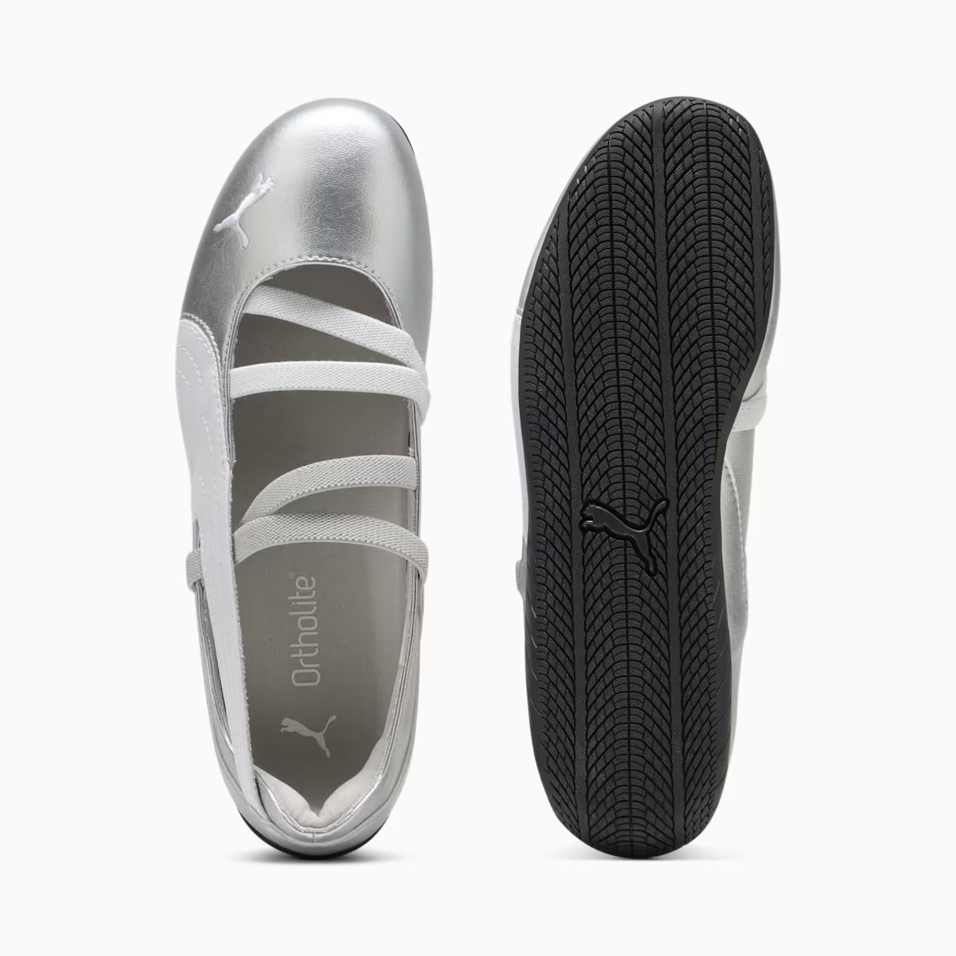 Puma Silver-White Speedcat Ballet Metallic Shoes Women