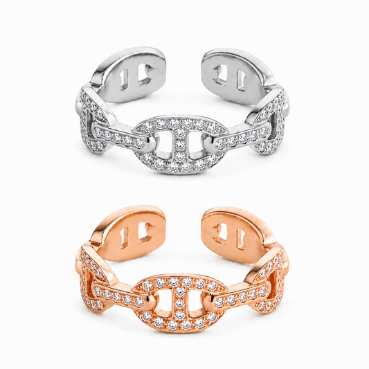 Hermes Anchor Chain Enchained Ring, Small Model (With Box & Proper Packaging)