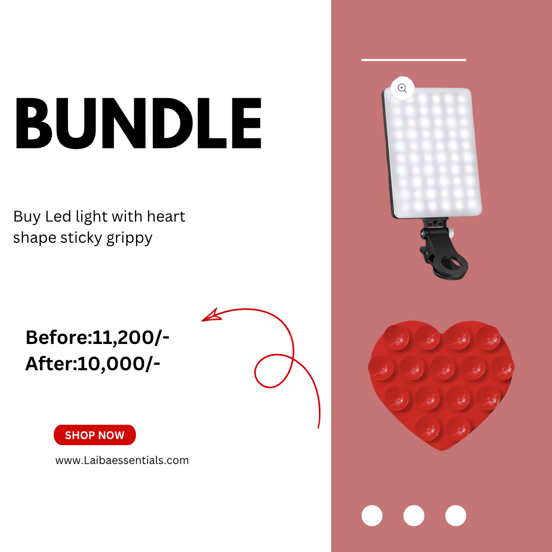 Led light and heart shape single side sticky grippy bundle 5