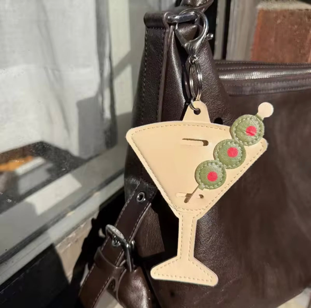 Key Chain Pendant Thickened PU Leather Hanging Sunglasses Glasses Storage