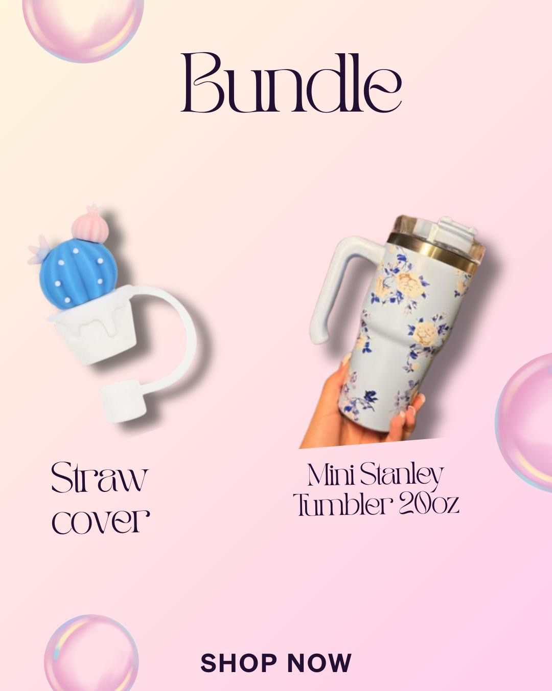 Blue 20oz Mini printed Stanley Bundle