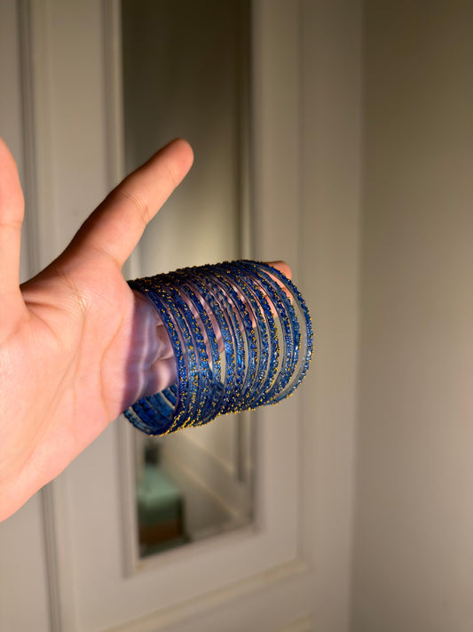 Dark Blue Indian Raindrop Bangles