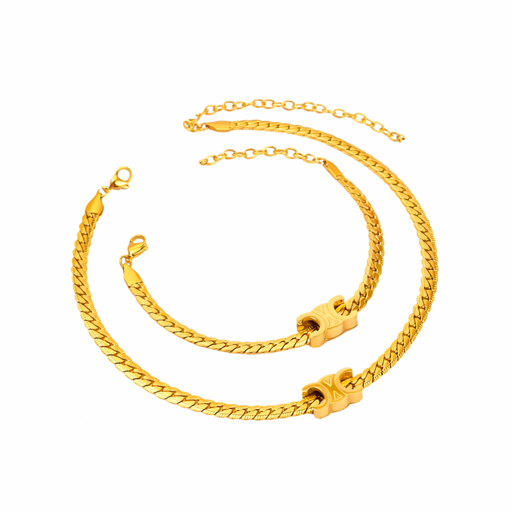 Celine necklace and bracelet duo