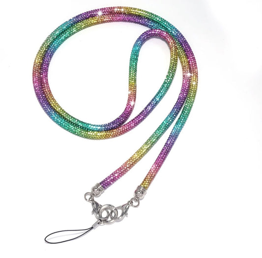 Cross body rainbow lanyard