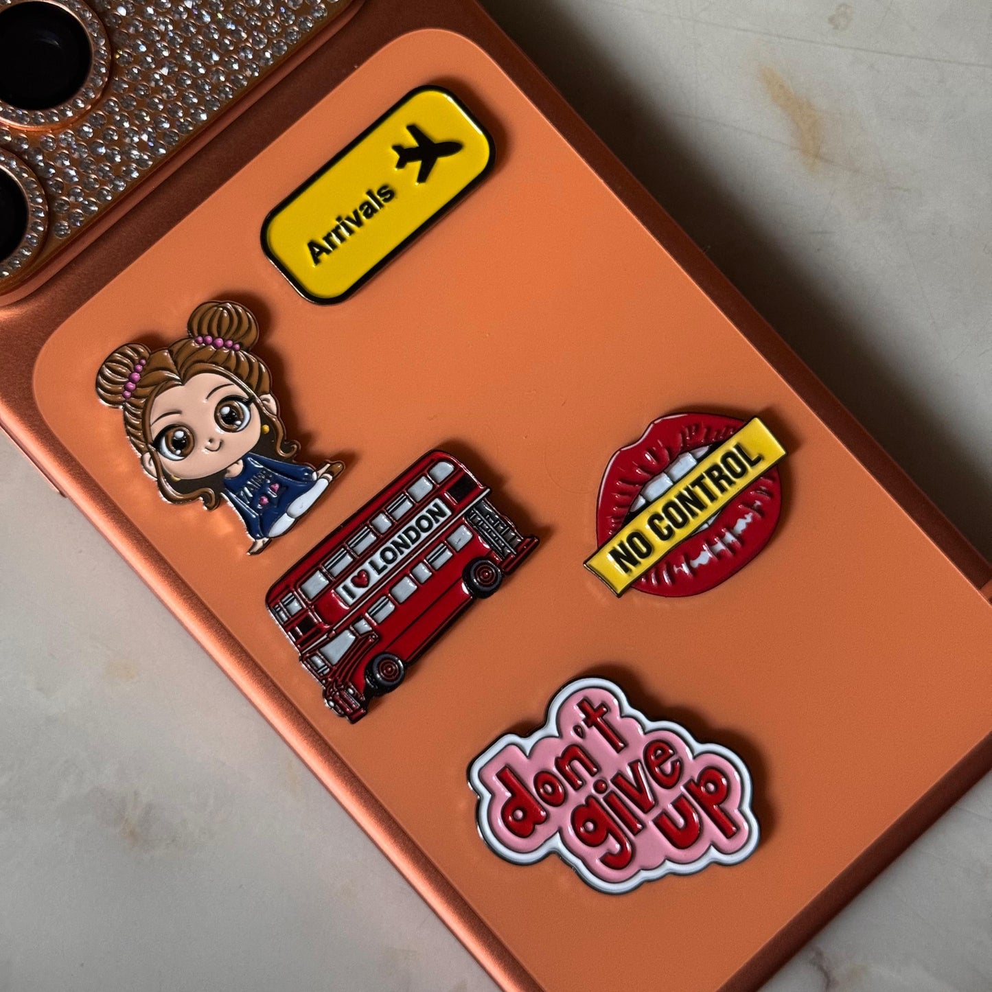 Metal Phone Charm Sticker Pack 
of 5 Bundle 27