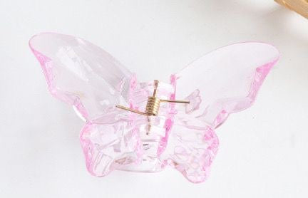 Pink small butterfly hair claw