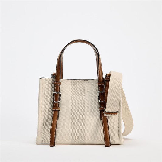 White Top stitch canva Zara shopper bag  (own manufactured) (immediate delivery)