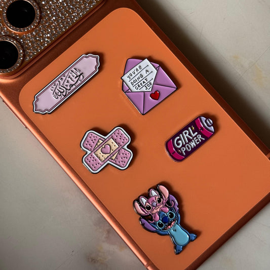 Metal Phone Charm Sticker Pack 
of 5 Bundle 33