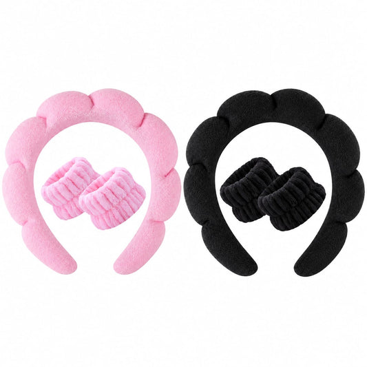 Fluffy Spa Headband Set – 2 Pcs