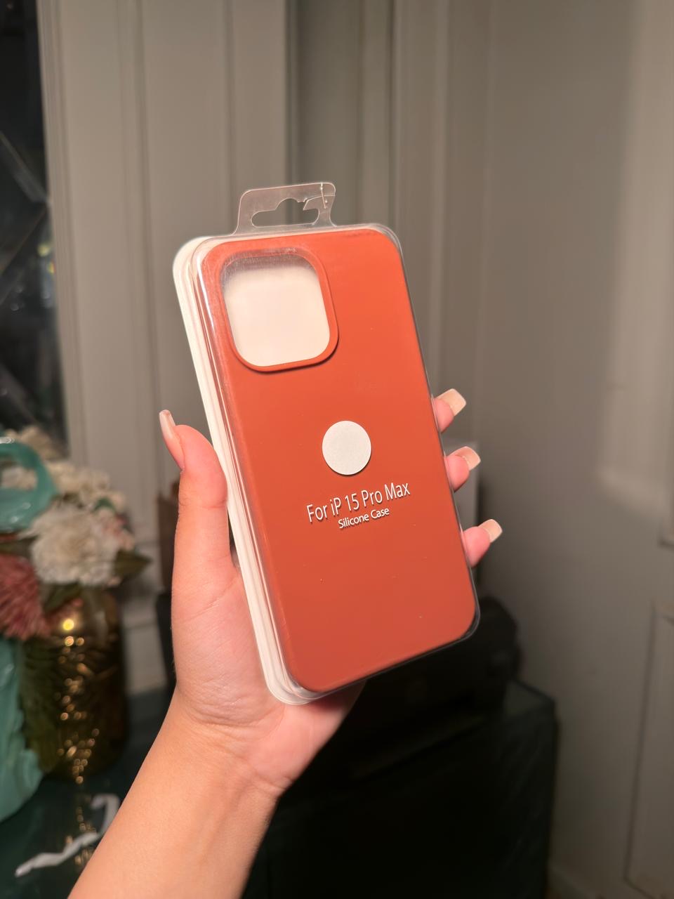 Rust Orange 15 pro max silicon phone case