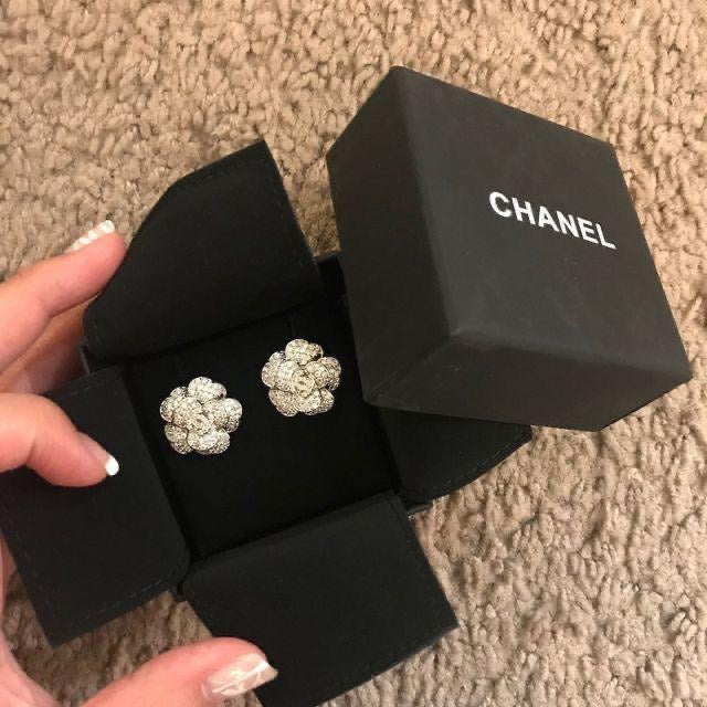 Chanel Camellia Earrings ( with box & proper packaging)