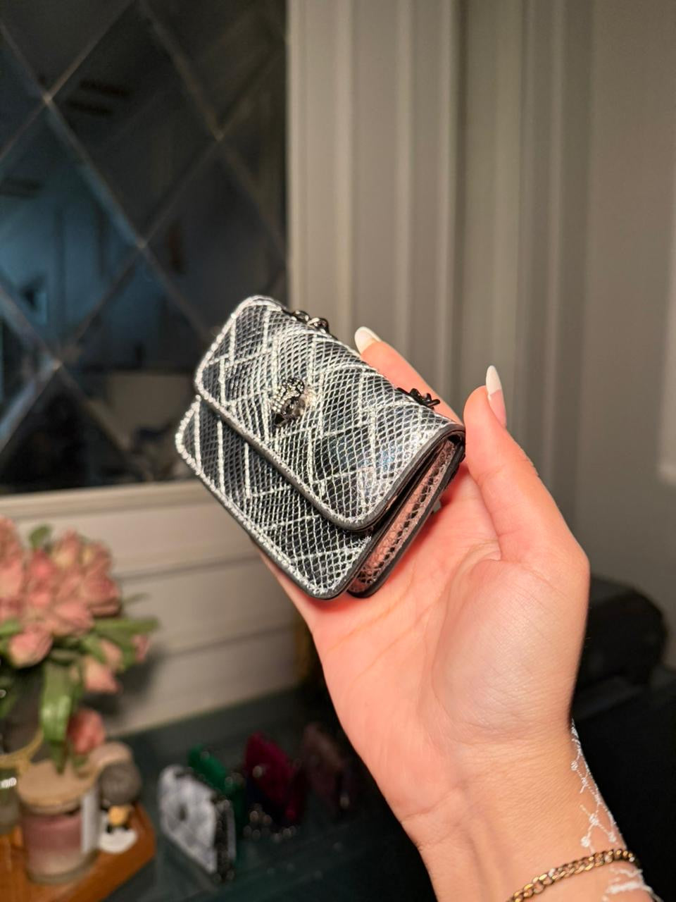 Kurt Geiger Kensington Mini Quilted Bag – Silver (IMMEDIATE DELIVERY AVAILABLE)