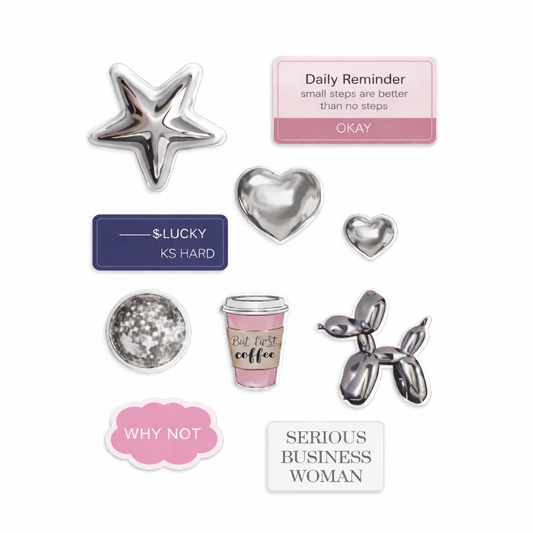 Pink Motivational Phone & Laptop Sticker Sheet