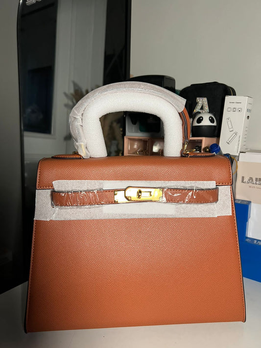 Brown big Kelly Birkin Hand Bag (In Stock)