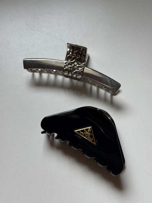 Prada Black Triangle Hair Claw