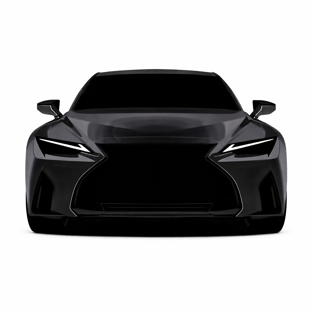Luxury Sports Car Front View – Metal Phone Charm Sticker
