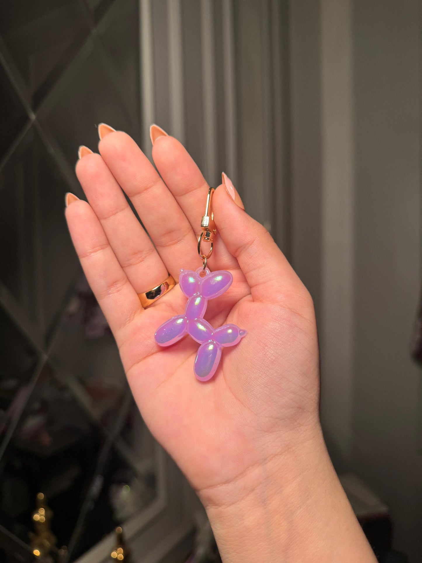 Balloon Dog keychain charm