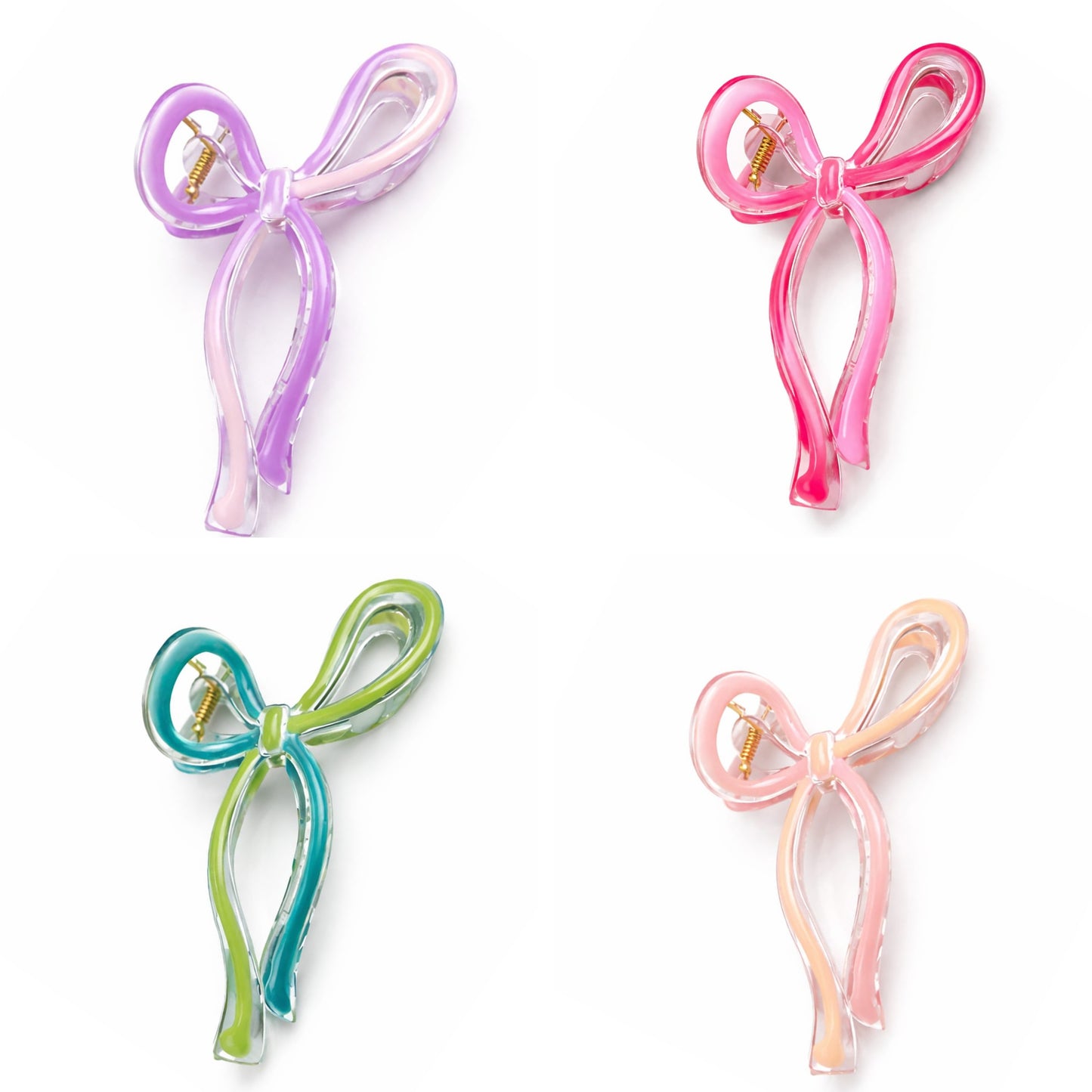 Ribbon Bow Hair Claw Clips