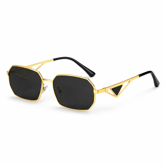 Black with golden Prada metal frame glasses