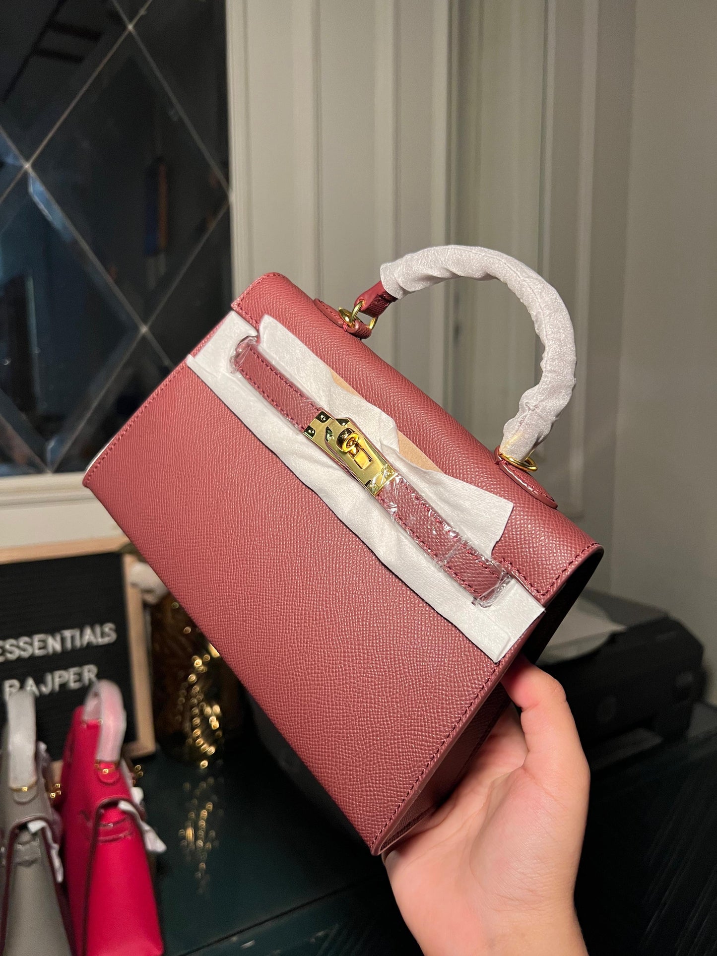 Burgundy Mini Kelly Bag (available for immediate delivery)