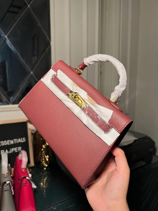 Burgundy Mini Kelly Bag (available for immediate delivery)