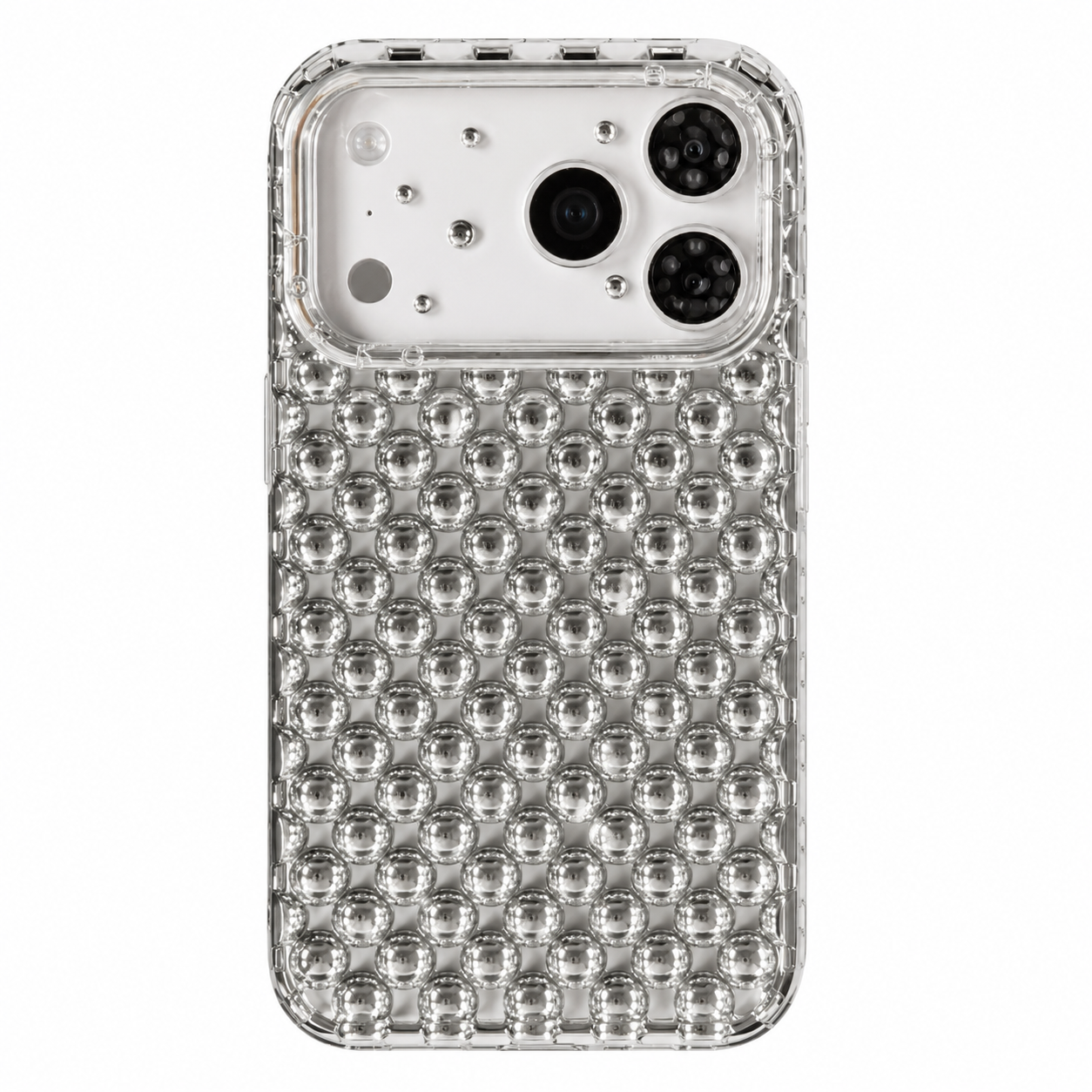 Silver Bubble Phone Case 17 Pro Max