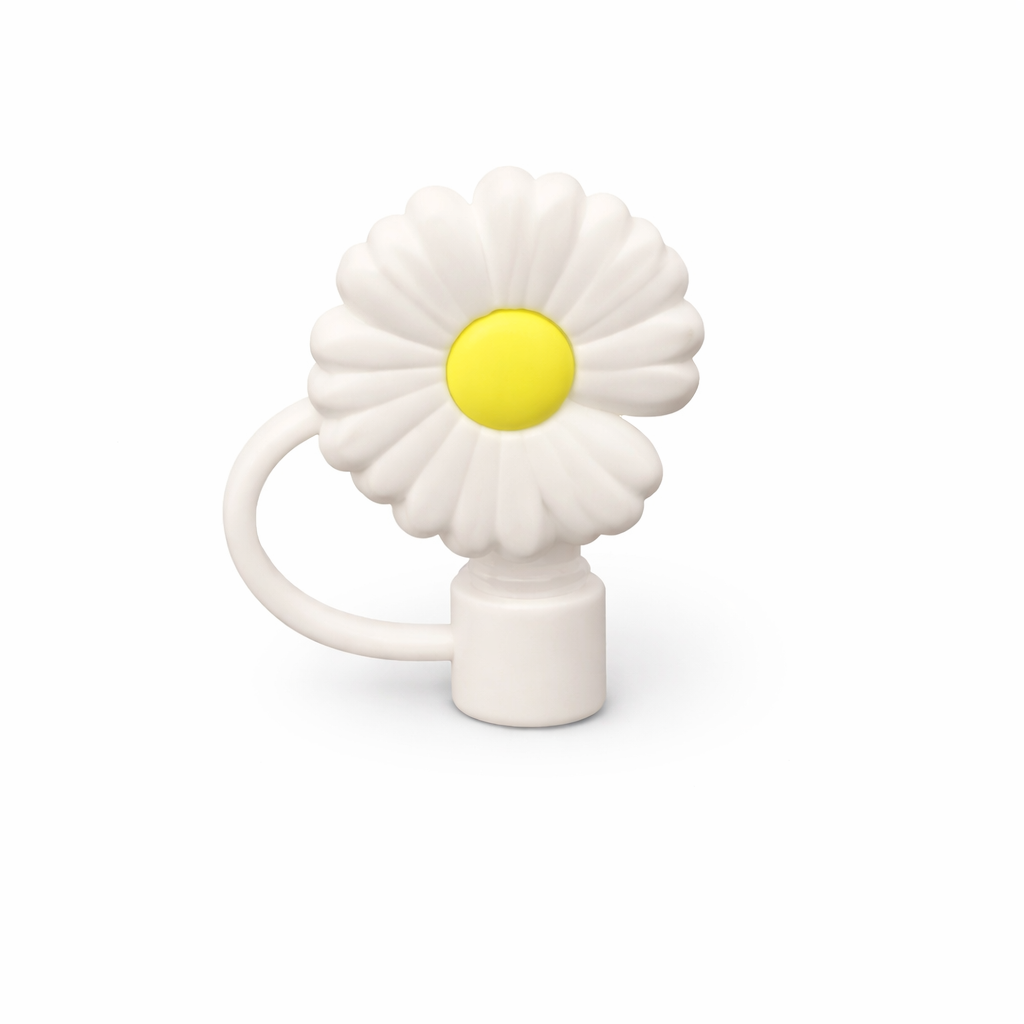 White Flower straw cover