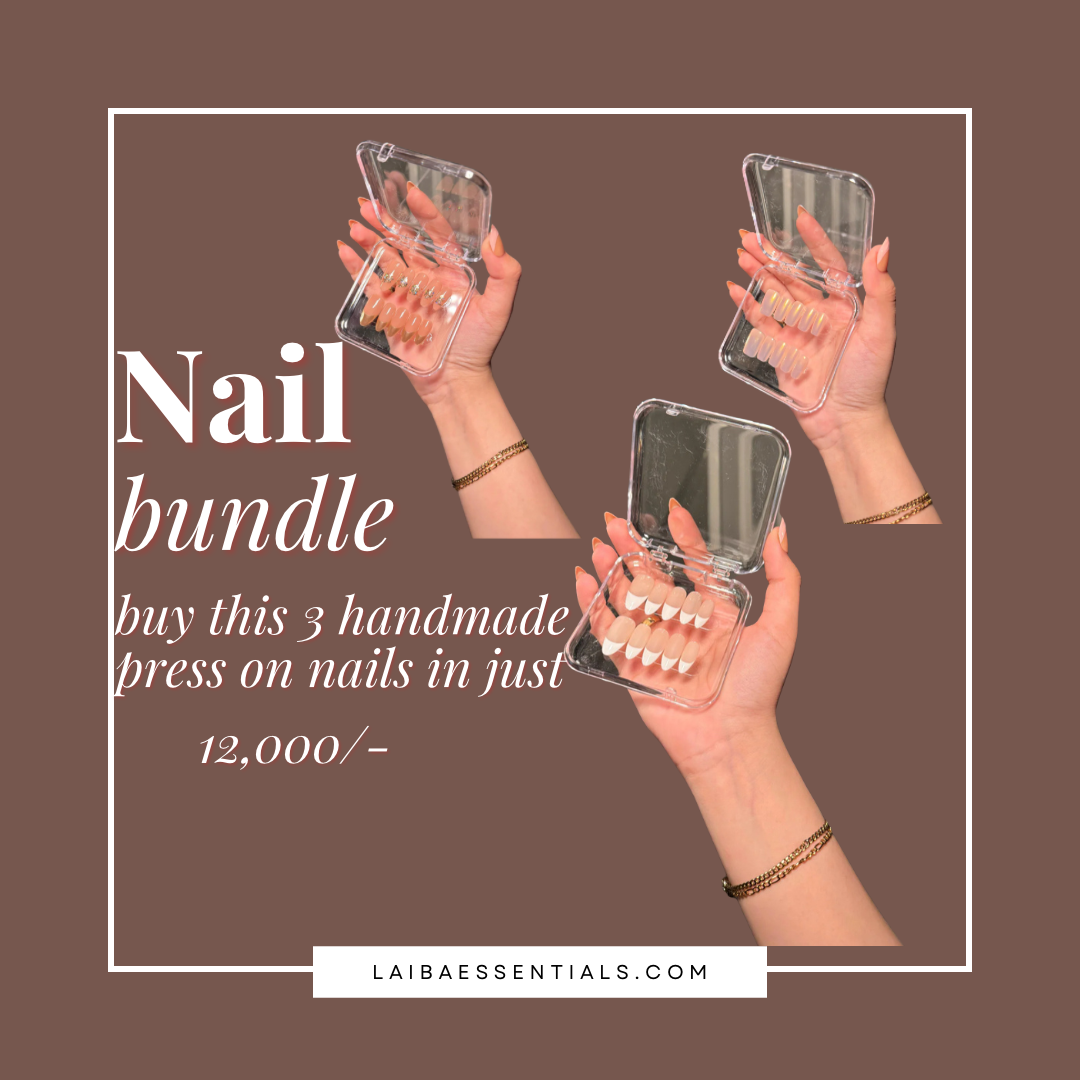 3 handmade press on nails bundle 1