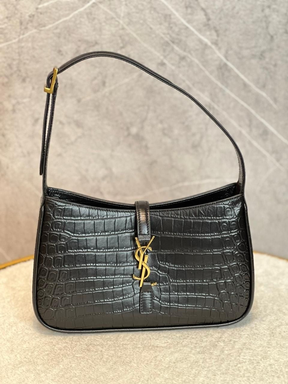 YSL Black Crocodile shoulder bag (In Stock)