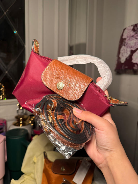Red long champ bag