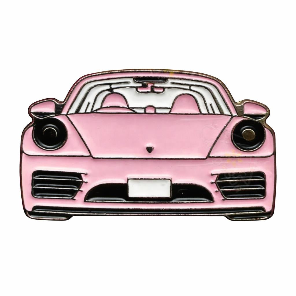 Pink Sports Car – Metal Phone Charm Sticker