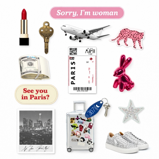 Paris Travel Girl Phone & Laptop Sticker Sheet