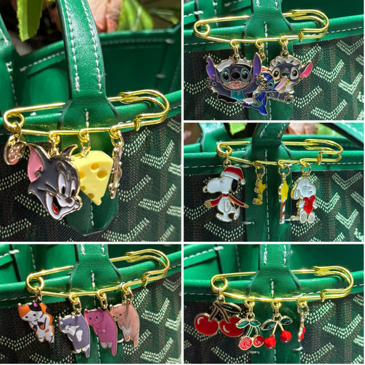 Bag Brooch safety pin bag charm