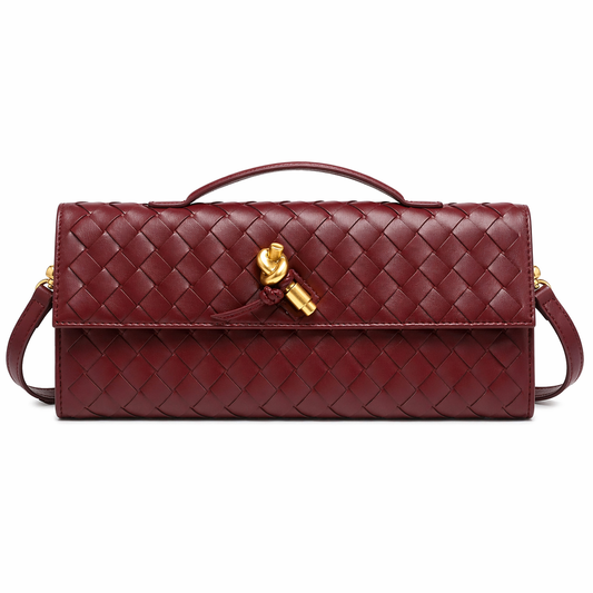 Bottega Veneta Red Vine Long Bag (IMMEDIATE DELIVERY AVAILABLE)  (WITH BOX)