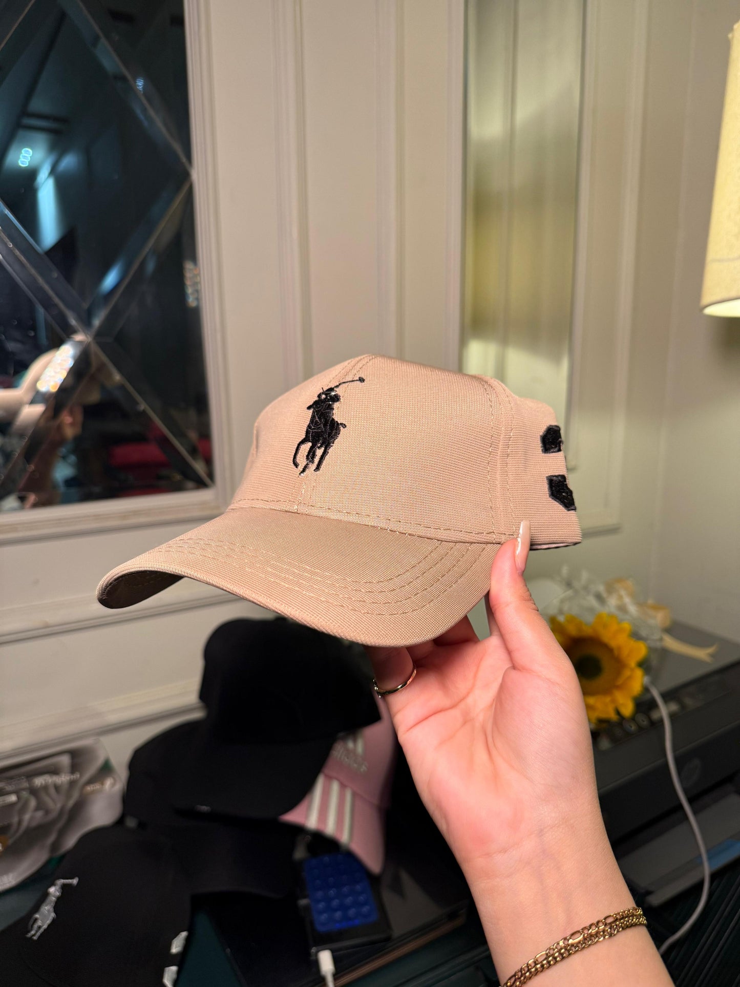 Cream polo hat