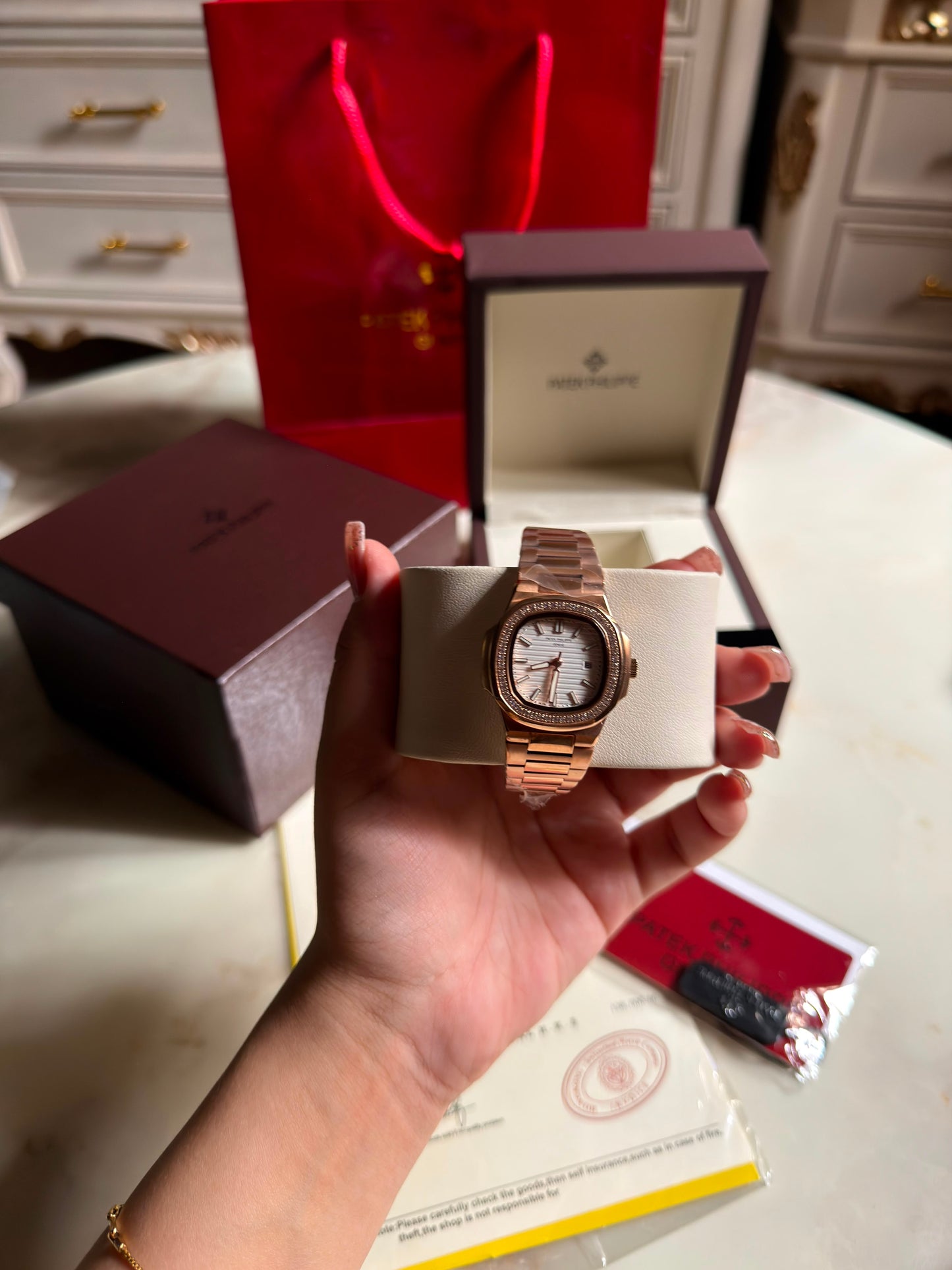 Patek Philippe Nautilus Rose Gold -Lux&Co (With Box & Proper Packaging)