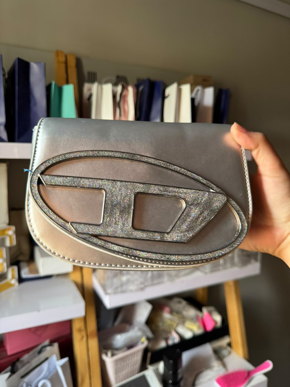 Diesel Shoulder Bag With Embossed Logo (with box)