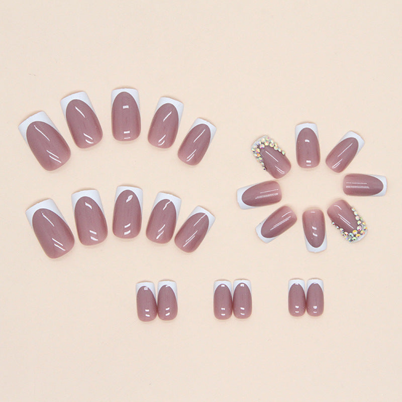 Beige dot nails n13