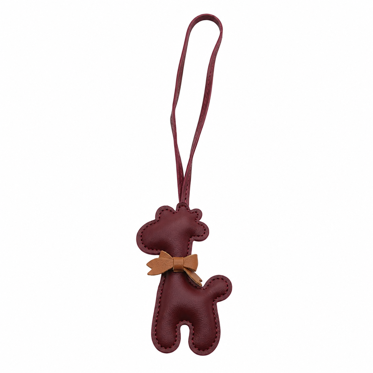 Teddy Bow Leather Loop Bag Charm
