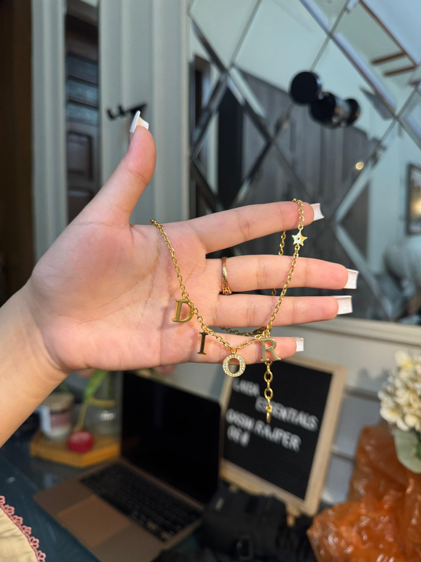 Dual layered luxury Dior necklace (instock)