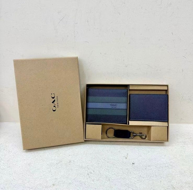 (Navy/Blue Tone)“Men’s Wallet, Cardholder & Keychain Gift Sets”