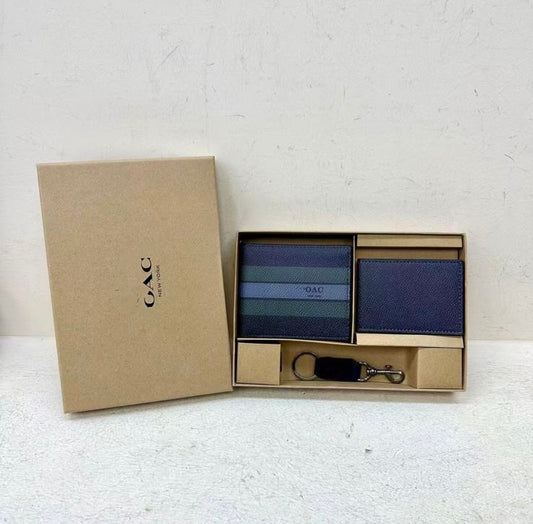 (Navy/Blue Tone)“Men’s Wallet, Cardholder & Keychain Gift Sets”
