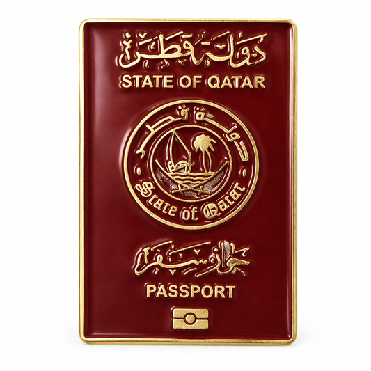 Qatar Passport Emblem – Metal Phone Sticker